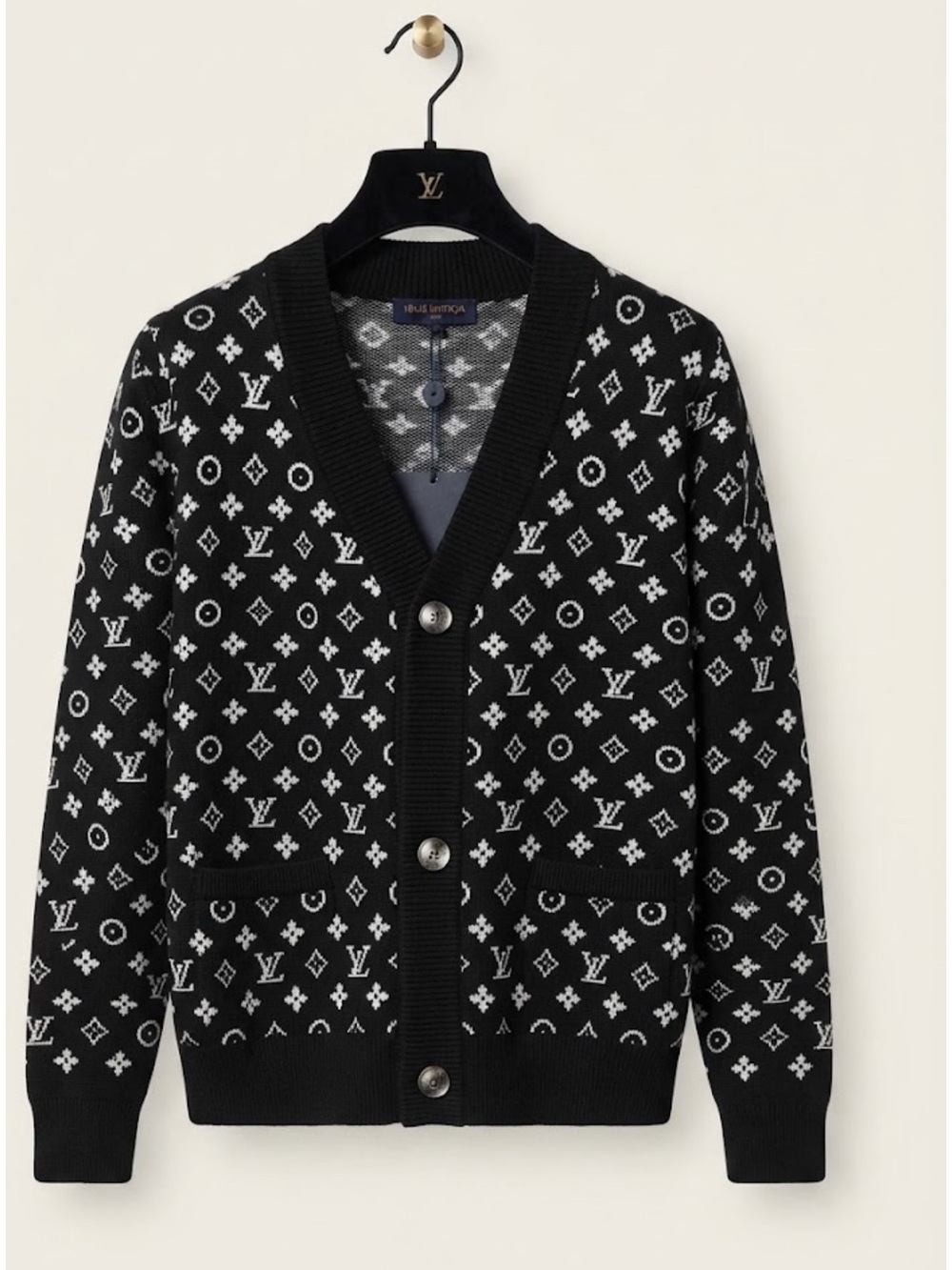 NWT Black & White Monogram Knit Sweater